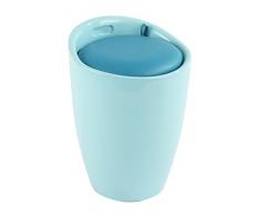 Wenko 21952100 Badhocker Candy mit abnehmbarem Wäschesack, Fassungsvermögen 20 L, Acrylnitril-Butadien-Styrol, Kunststoff, Eisblau, 36 x 36 x 50,5 cm