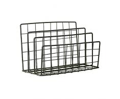 Metall Zeitungsständer Zeitschriftensammle Buchstützen Magazinständer aus Eisen modern Büro Filenhalter (Schwarz)