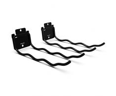 Maidura Gerätehalter 2er Set - klappbar aus Metall Wandhalterung in schwarz für Gartengeräte, Besen, Schaufel, Rechen