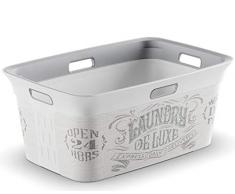 Kiss Kis Wäschekorb Chic Laundry Bag 45 Liter, Plastik, Mehrfarbig, 59x39x27 cm