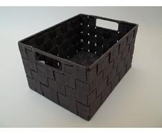Regalkorb-Schubladenkorb, Allzweckkorb aus Nylon, DUNKEL BRAUN, Größe 1, ca. 26 x 20 x 14
