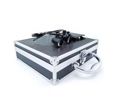 bonew Binokularlupe Optisches Glas 2,5 x 420 mm Arbeitsabstand mit 3 W LED HEAD LIGHT Lampe schwarz Aluminium Box