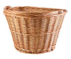 ISO TRADE Fahrrad Weidenkorb Geflochten Abnehmbar Groß klick-System 5kg/10kg Traglast 2352, Farbe:Beige