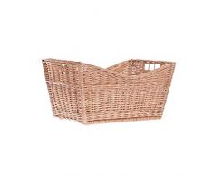 Kaminkorb, Holzkorb, Kaminholzkorb aus Weide, rechteckiger Kaminkorb aus Weide, Weidenkorb auf Kaminholz