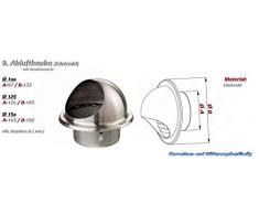 MKK Abluft- Wetterschutzhaube Ø 125 mm Edelstahl Lüftungsgitter Insektennetz Wetterschutz- Gitter Lüftung Haube