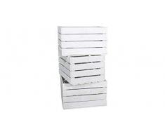 Vintage-Möbel24 GmbH 3er Set Apfelkiste in weiß (Holzkiste, Obstkiste, Weinkiste Shabby Chic) 50x40x30cm