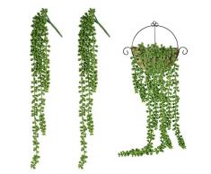 RosewineC 2er Pack künstliche hängende Reben Pflanzen Kunststoff gefälschte nachlaufende weinende Efeu Wein Grün hängende Pflanze für Wand Innen außerhalb Garten Hochzeit hängen Topf Korb Dekoration