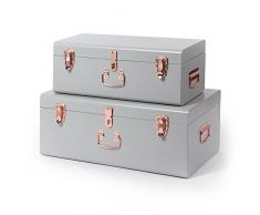 Beautify Set aus 2 Vintage-Style Aufbewahrungstruhen