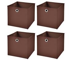 4er Set Braun Faltbox 28 x 28 x 28 cm Aufbewahrungsbox von StickandShine faltbar
