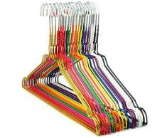HANGERWORLD 100 Metall Kleiderbügel 40 cm Drahtkleiderbügel Verzinkt mit bunter Pulverbeschichtung