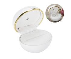 yuyte Schmuckvitrine, LED-Lichtfarbe Ring Box für Vorschlag Engagement Hochzeit, Rotekt(1)