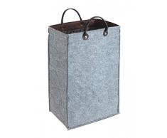WENKO Filz Aufbewahrungsbox - 45 Liter - faltbar - 24 x 35 x 54 cm - grau/braun - Aufbewahrungstruhe - Wäschekorb - Wäschebox - Korb - Wäschetonne