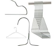 HANGERWORLD 50 Draht Kleiderbügel mit Einkehrbungen 41cm Silber Metall Kleiderbügel