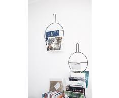 anaan Circle Design Wandkranz Ring Eukalyptuskranz Kranz Handtuchhalter/Zeitschriftenhalter aus Metall schwarz Wanddeko Türdeko (2er Set S+L)