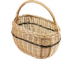 PLATINUX Weidenkorb geflochten Rotkäppchenkorb 42x28x25/43cm | Einkaufskorb | Flechtkorb mit Henkel