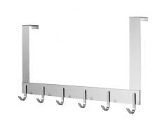 Türgarderobe mit 6 Haken Kleiderhaken Handtuchhaken Edelstahlhaken Bad Flur Schlafzimmer Küchentür Haken keine Notwendigkeit zu bohren POAO