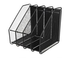 Viesky 4 Spalten, Metallgeflecht, Dokumentenständer, Zeitschriftenablage für den Schreibtisch, Organizer für Zuhause, Büro Schwarz