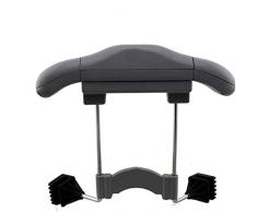 CARACHOME Auto Kleiderbügel, Autokleiderbügel für Kopfstütze, Kopfstützen-Kleiderbügel, hochwertige Ausführung Chrom Kleiderbügel,Grau