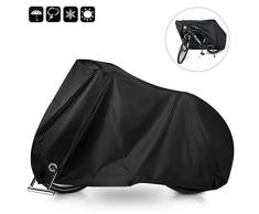 otumixx Fahrradabdeckung Wasserdicht 210T Fahrradgarage mit Schlosslöcher Fahrrad Schutzhülle Wasserfest Schutz vor Staub Regen Schnee UV 200x70x110cm mit Beutel - Schwarz