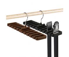 ZoomSky 2er Gürtelhalter Scarfs Belt Rack Organizer Kunststoff Krawattenhalter platzsparende Kleiderschrank Aufbewahrung für 20 Gürtel/Schals/Krawatte