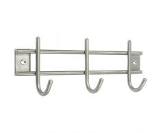 SIRO Garderobenleiste Satis mit 3 Haken, Breite 220 mm, Edelstahl gebürstet, 2256-220N1V1E