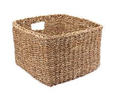Regalkorb Seegras Eckig - Natur - Handarbeit - Fair Trade (Groß)