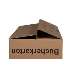 BB-Verpackungen Bücherkartons Profi 2-wellig | 100 Stück | Aktenkartons Archivbox 500 x 300 x 350 mm | Karton mit Deckel & Schmetterlingsboden | 40KG Tragkraft | Bookbox für Umzug, Dokumente & Bücher