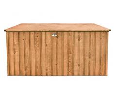 Tepro Metall-Gerätebox Kissen-Box Garten-Schrank 1450 Liter Gartentruhe in Eiche Holz-Optik