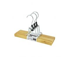 ASIS nettrade Hosenspanner Hosenhalter 5 Stück aus Holz Lotusholz mit weißen Filzeinlagen