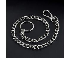 SWAOOS Langer Metallschlüsselring Keychain Silberketten-Hipster-Hosen-Jean-Schlüsselmappen-Gürtelring-Klipp-Männer Hiphop-Schmucksachen Freies Verschiffen
