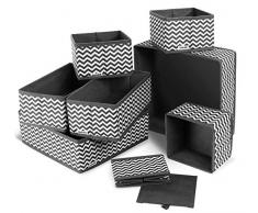 ilauke 8 Stück Aufbewahrungsbox Stoff Set faltbar Unterwäsche Socken Organizer Ordnungsbox Faltbox Stoffbox für Schubladen Ordnungssystem
