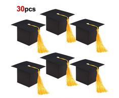 HOWAF 30 Stück Doktorhut Deko Box Herzlichen Glückwunsch Graduation Cap Dekoration Bachelor Hut Geschenkbox 2020 Abschlussfeier Deko