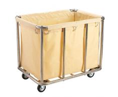 ZAQI Wäschekorb sortierer wäschesortierer Kommerzieller zusammenklappbarer Wäschewagen mit Abnehmbarer Tasche, Metallgroßer Hochleistungskorb-LKW-Wagen for Bad/Haushalt, Last 80 kg