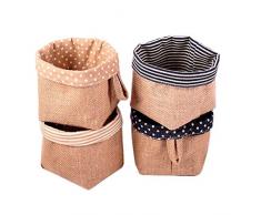 Margueras Mini-Korb / Aufbewahrungstasche aus Jute, 4-teiliges Set