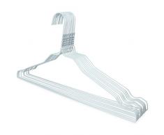 famy.Shop Kleiderbügel 50 Stück aus Metall, Drahtbügel/Drahtkleiderbügel in weiß, Metallbügel hochwertig verzinkt, ideal für Hemden und Blusen, ca. 40cm (50)