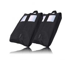 TRAVEL DUDE Schuhtaschen 2er Set | schwarz | mit transparentem Fenster | wasserabweisend, Ultraleicht & staubdicht | Schuhbeutel für kleine & große Schuhgrößen | zum Aufbewahren im Koffer