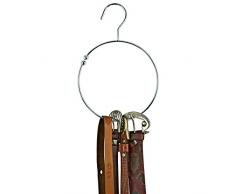 ASIS nettrade Praktischer Gürtelring Krawattenring Schalring aus Metall - verchromt - mit Haken - schafft Ordnung und Platz im Kleiderschrank - 2 Stück