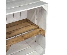 Kistenbaron Weinkiste Obstkiste als Regal I Geflammt Weiß Natur I Used Look Vintage Retro I Alt Gebraucht