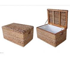 Rattantruhe , Rattan Wäschetruhe , Wäschekorb Fb. natur Bananenblatt , Gr. 73 x 48 cm H 38 cm