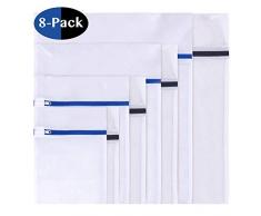 8 Stück Wäschenetz, Wäschesack Wäschetasche Set Waschbeutel für empfindliches, Bluse, Strumpfwaren, BH, Unterwäsche, Socken (feinmaschig & grobmaschig) mit Reißverschluss (8 set)