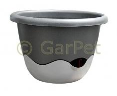 Plastia Blumentopf Mareta Blumenampel inkl. Kette 30 cm hell + dunkel anthrazit