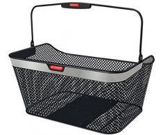 KLICKfix Unisex – Erwachsene Farradtasche City Korb Reflect Gta Hinterradkorb, schwarz, 40x20x30cm
