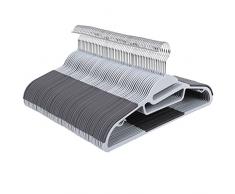 SONGMICS Kleiderbügel, 100 Stück, Antirutsch, Premium-Qualität, langlebig und dünn, 0,5 cm dick, platzsparend, starker hochwertiger Kunststoff, für Erwachsene, 41,5 cm breit, Grau CRP41G-100
