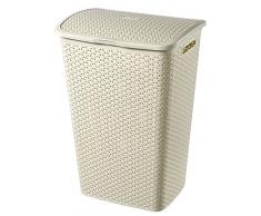 CURVER Wäschekorb MY STYLE 55L Wäschekorb, Plastik, cremig, 43x33x60