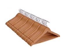 Spetebo Holz Kleiderbügel 50er Pack - mit Hosenstange und drehbar - 50 Holzbügel