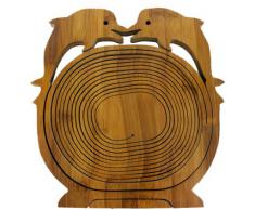 DELPHIN DELFIN FISCH FLIPPER Faltkorb Holzkorb Bamboo Korb Schale Klappkorb ca. 30 x 30 cm Bambusholz Bambus Obstkorb Dekoschale Obstschale Holz faltbar Gemüseschale Obstteller auch als Untersetzer Falttechnik platzsparende Aufbewahrung