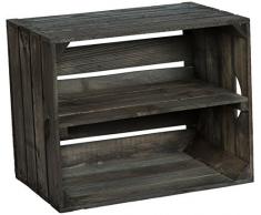 Massive Schuh- Bücherregalkiste Obstkiste Weinkiste Maße ca 50 x 40 x 31cm xxxaus dem Alten LandxxxWeinkisten Obstkisten Holzkiste Dekokiste Regal (Dunkel längs)
