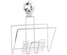 Carlo Milano Zeitschriftenhalter: Gitter-Ablage mit Saugnapf-Halterung für Zeitschriften und Tablets (Tablet Wandhalterung)