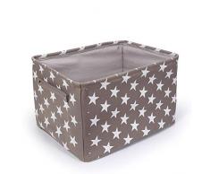 BrilliantJo Aufbewahrungsbox aus Stoff, groß Ordnungsbox Faltbarer Stoffbox, dickwandiger Aufbewahrung Kisten mit Handgriff für Kleidung, Spielzeug (Waschbar, 40 * 30 * 25cm, L, Grau)