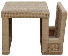 korb.outlet Stabiler Zeitungs-ständer/Magazinsammler, Beistelltisch Couchtisch mit Ablage aus Rattan in der Farbe Vintage Weiss